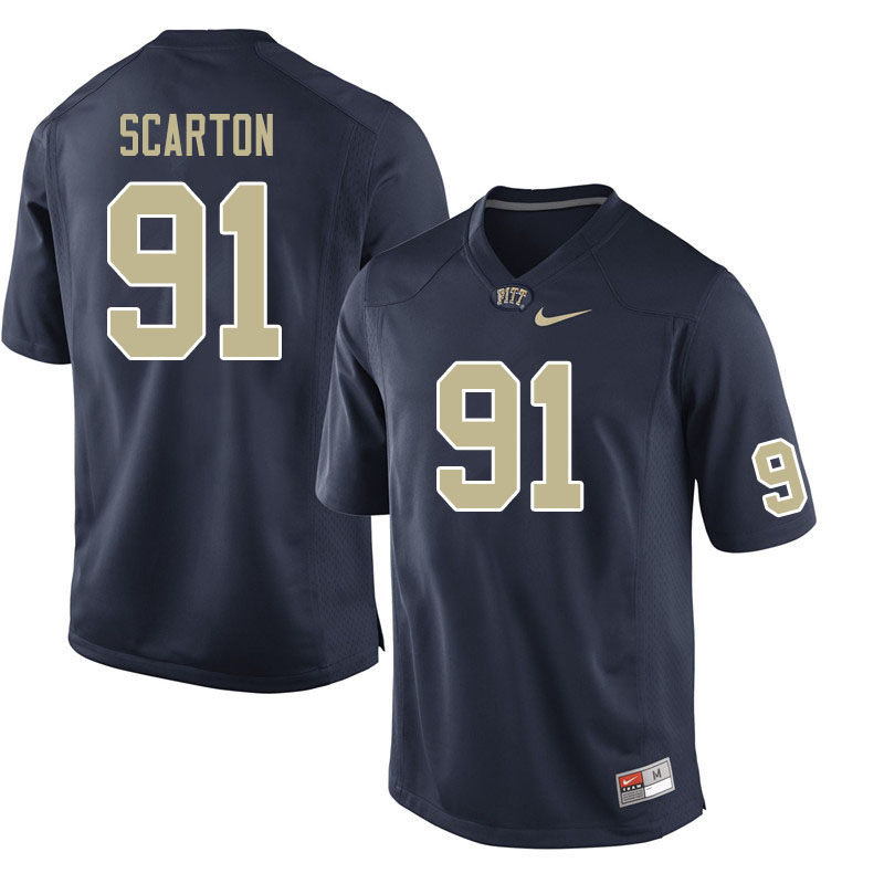 Men #91 Sam Scarton Pitt Panthers College Football Jerseys Sale-Navy